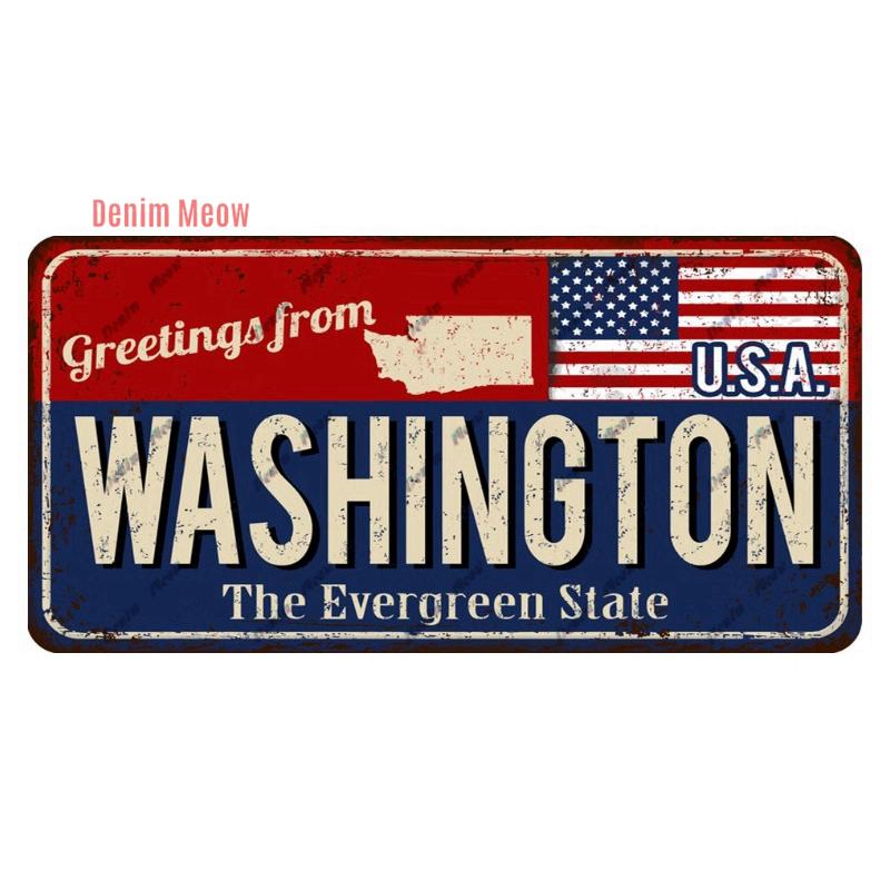 Vintage USA Metal Plates, Retro California 15x30cm Plaque, Florida Metal Tin Sign Poster, Bar, Garage, Gifts, Room Decor WY289