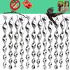 80pcs Bird Repellent Reflective Rods 30cm Scare Birds Repeller Wind Spiral Rotating Rod Hanging Ornaments Home Garden Decor