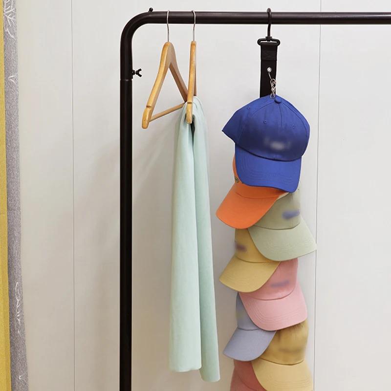 Baseball Cap Storage Organizer With Eight Clips Wall Mounted Cap Holder Closet Storage Organizer Cap Hanger Labu Doll Wall Artifact Hanging Wall Toy