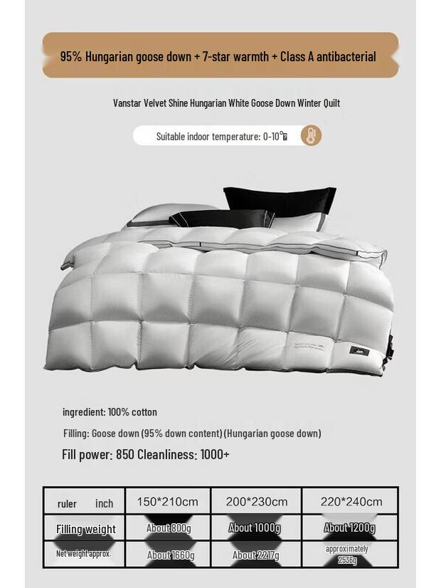 Mercury Home Fanxing 95% White Goose Down Winter Comforter