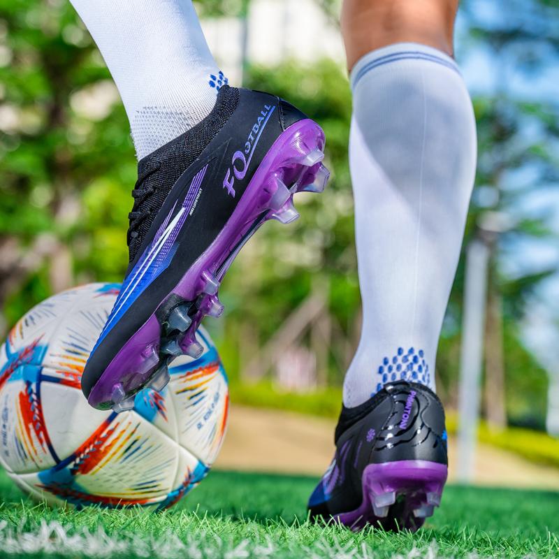 Super Star Fashion Mens Soccer Sneakers Unisex Professional Football Training Shoes Men Long Spikes Futsal Cleats chuteira campo