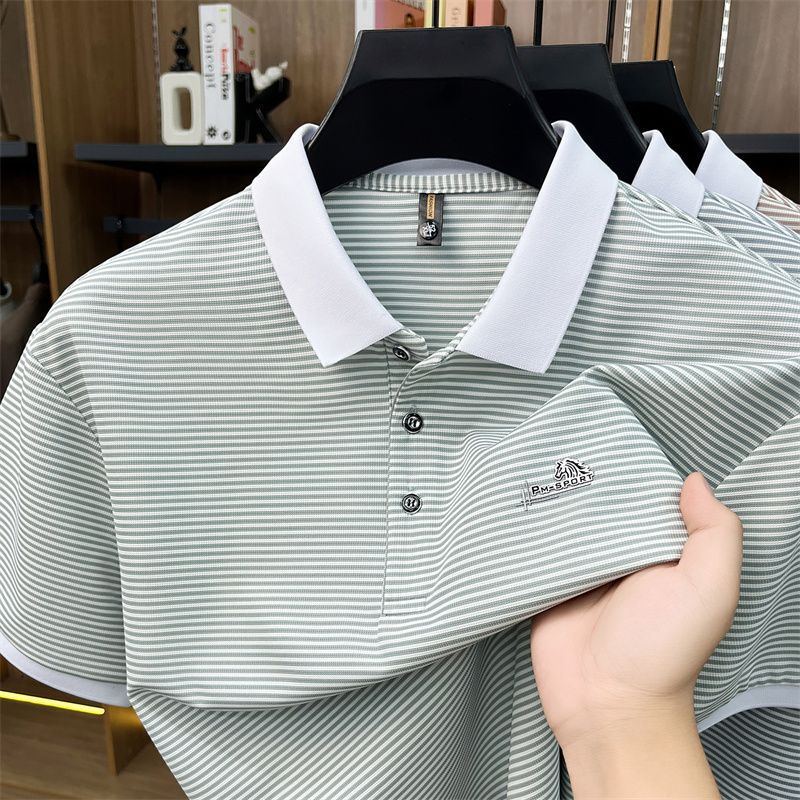 Men's Large Size Casual Polo Shirt Versatile Short Sleeve Loose Business Summer Lapel T-Shirt Soft Cotton Breathable Short Sleeve Polo Shirts
