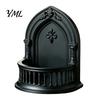 Small Ornament Storage Gothic Wall Shelf, Vintage Floating Shelf for Bedroom And Living Room, Matte Black Shelves Decorative Wall-Mounted Display Rack