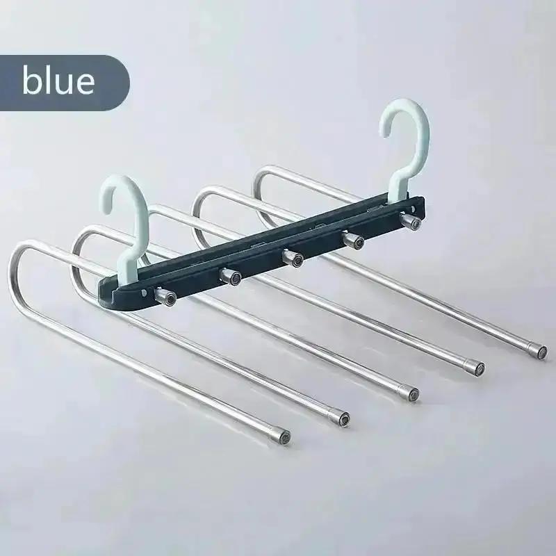 Non-slip Pants Telescopic Storage Household Multi-layer Rack Multifunctional Folding Pants Rack Wardrobe Stainless Steel Hanger