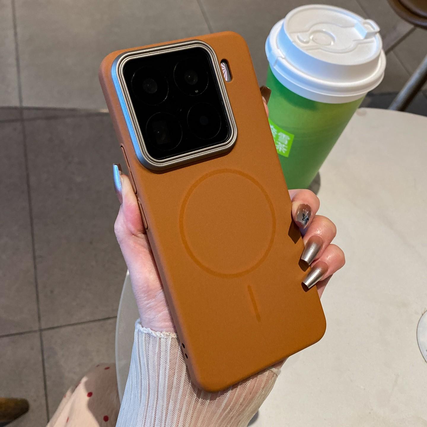 

Розкішний матовий м який чохол з пісковика для Xiaomi Mi 13 14 15 15S Pro Ultra Redmi K80 POCO F7 Чохол для бездротової зарядки Magsafe POCO F7 Ultra 5G коричневий