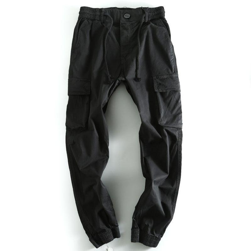 Export Cattle Goods Summer Multi-Pocket Men Thin Breathable Pure Color Parka Pants Outdoor Men s Clothing Multi-Pocket Trousers Cut Label Black EUR29