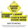 3 PCS Student Driver Sticker, Removable Reble New Driver Sign with Suction Cups, Please Be Patient Novice Driver Safety Warning, Rookie Driver