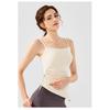 Naked Drawstring Pleated Yoga Clothes For Women, Slimming And Slimming Fitness Tops, Women's Fixed Chest Pads, Camisoles, Sports Vests, Summer