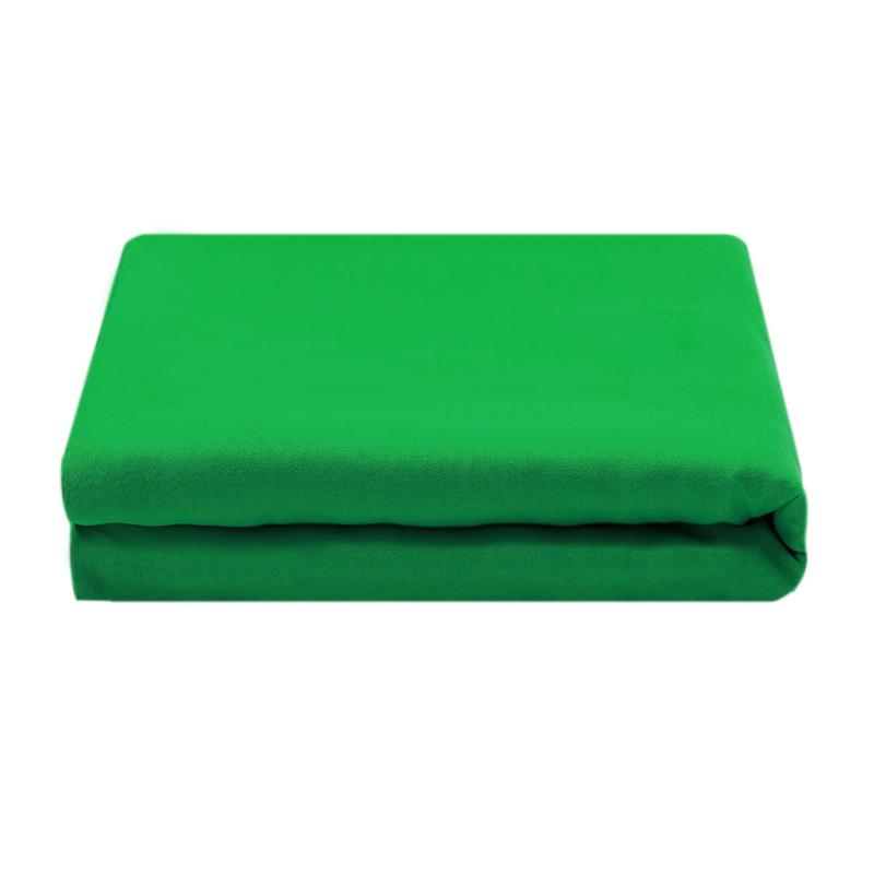 1 X 3m Green Photography Backdrop Set with 4 Clips Polyester Background Screen for Studio/Live Streaming