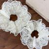 Ballet Style French White Lace Embroidery Large Hair Scrunchies For Women Retro Sweet Mesh Hair Bands Hair Ties Ponytail Holder