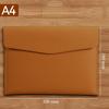 1PC Fashion A4 Leather Document Bag High-end Document Bag Information Bag Waterproof Business Office Snap Buckle Thickened Storage Bag