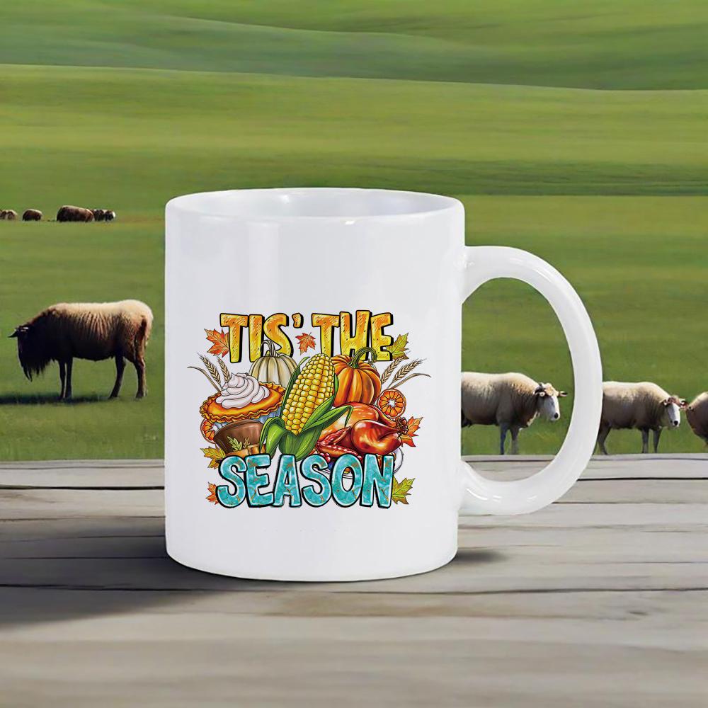 Thanksgiving Mug Thanksful Ceramic Mugs Fall Themed Coffee Mug Harvest Beer Cup Juice Cups for Home Office Personalized Gift Bar