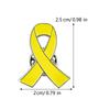 Pack of 10 Anti-Violence Awareness Pins Yellow Ribbon Shape Brooches Stylish Enamel Breastpins Colorful Badges Ornament
