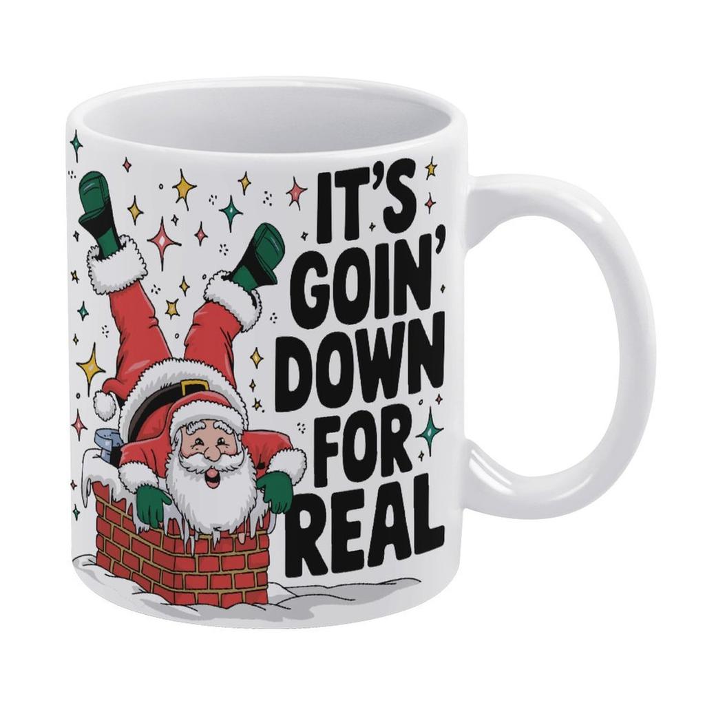 1pc 11oz Blank Ceramic Coffee Mug, Double-sided Printed Cup, Shiny Surface, Sturdy Grip, Everyday Drinking Mug for Family and Work Routines