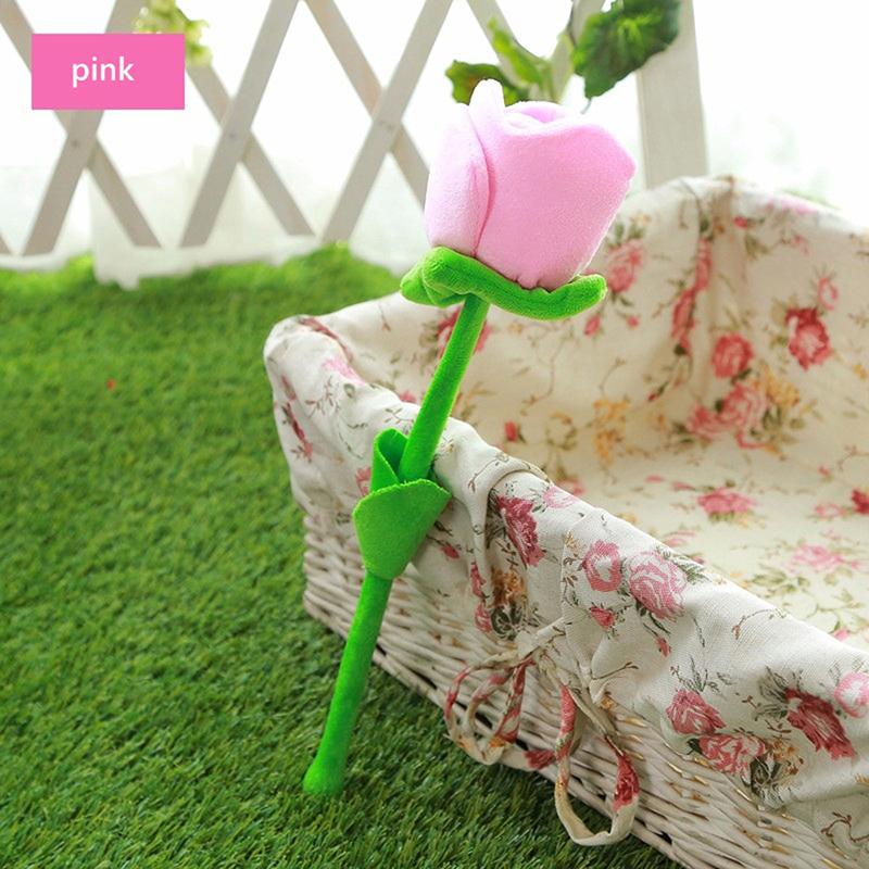 

1Pc Cartoon Rose Flower Stuffed Soft Plush Toy Valentine S Day Gift For Girls рожевий