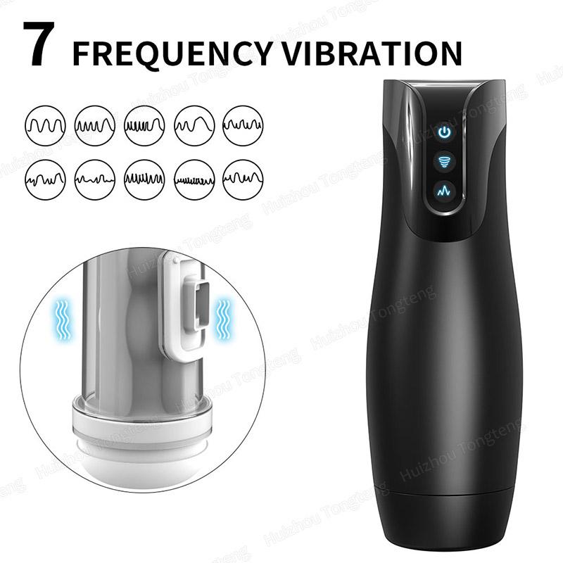 Automatic Male Masturbator Cup Sex Toys Vacuum Sucking Blowjob Deep Throat Vibration Suction Oral Cup Adult Products For Men 18+