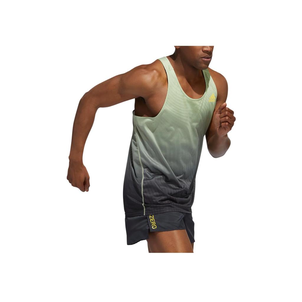 adidas Gradient Striped Logo Tank Top Men Tops Carbon-Black HK5635
