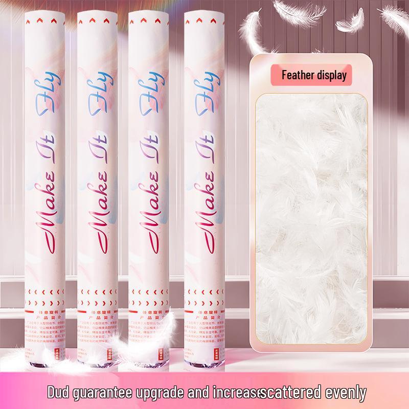 Ручной Пушка-конфетти с перьями для свадеб - Лепестки и Ленты