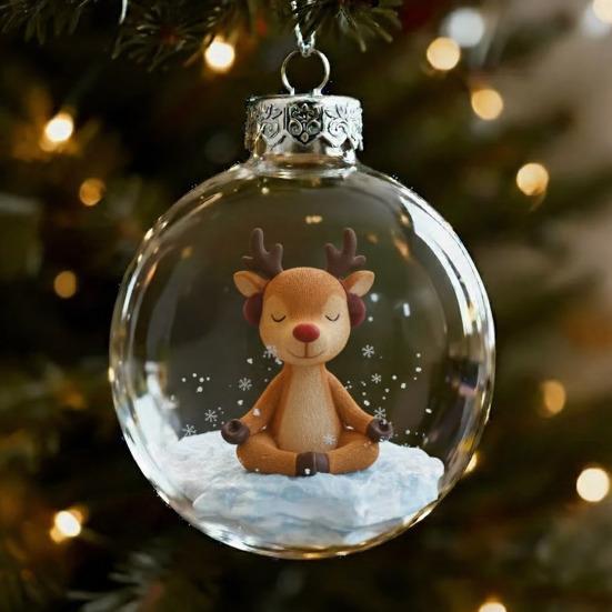 Festliche Tierornamente Weihnachtsbaumschmuck Klare Plastik-Weihnachtskugeln für Heim-Spaß-Partydeko