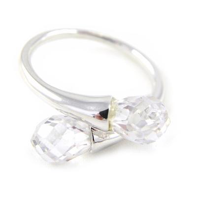 Bague Argent 'Caresse' Blanc