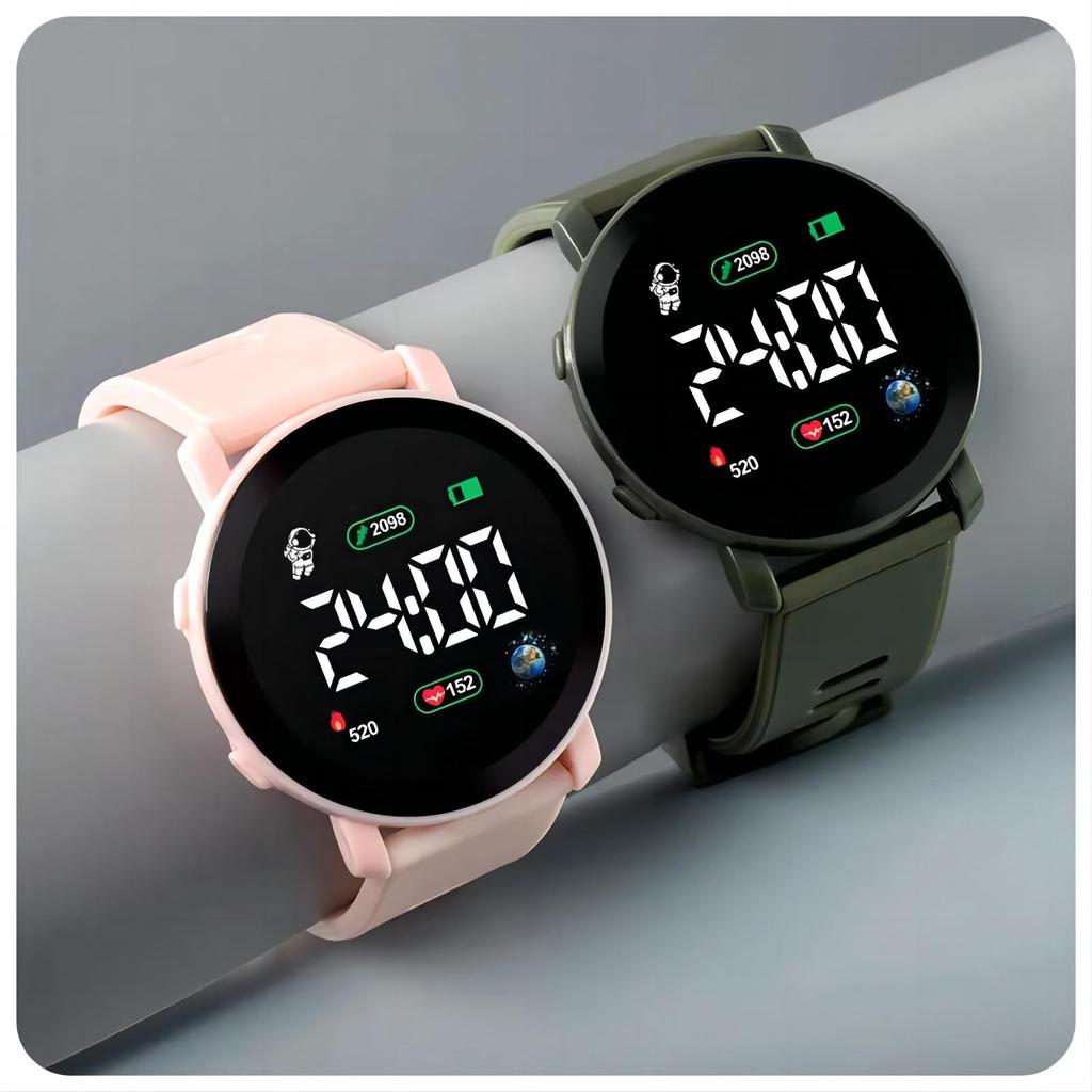 Electronic Watches Set for Kids Sport Digital Children Clock Set Silicone Strap LED Display Kids Watch Girls Boys Wristwatch
