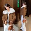 Pie Overcomes Large Lapel Fashion Suede Cotton Clothing Women's Short Winter New Thickened Warm Jacket