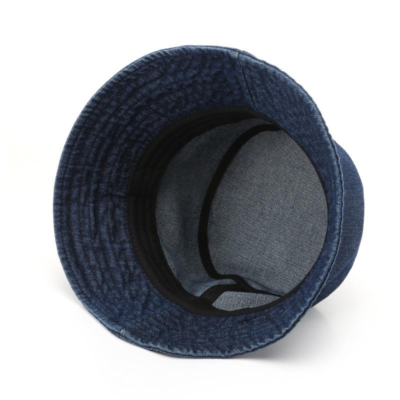 Denim Bucket Hat for Men Women Washed Cotton Fisherman Cap Unisex Retro Summer Sun Hat