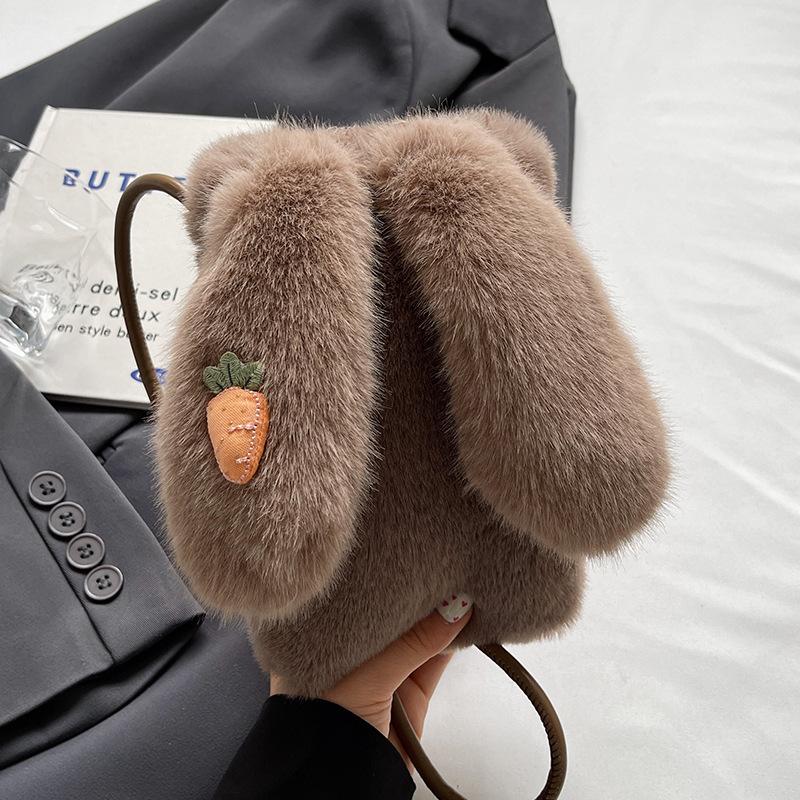 Cute Plush Bag Women'S Trendy Fashion Versatile Shoulder Messenger Bag Women'S Mobile Phone Bag Women