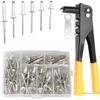 Heavy Duty Hand Rivet Gun Professional Blind Riveter Set with 120Pcs Rivets for Automotive Home DIY Repair