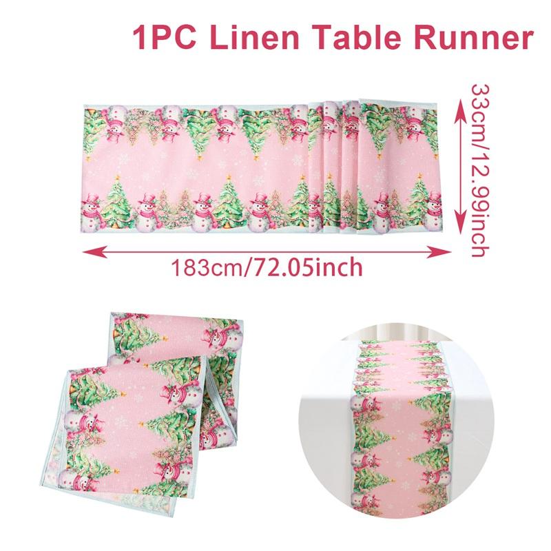 Christmas Table Runner Christmas Decorations for Home 2024 Xmas Party Decoration Ornaments Navidad Natal New Year Gifts 2025