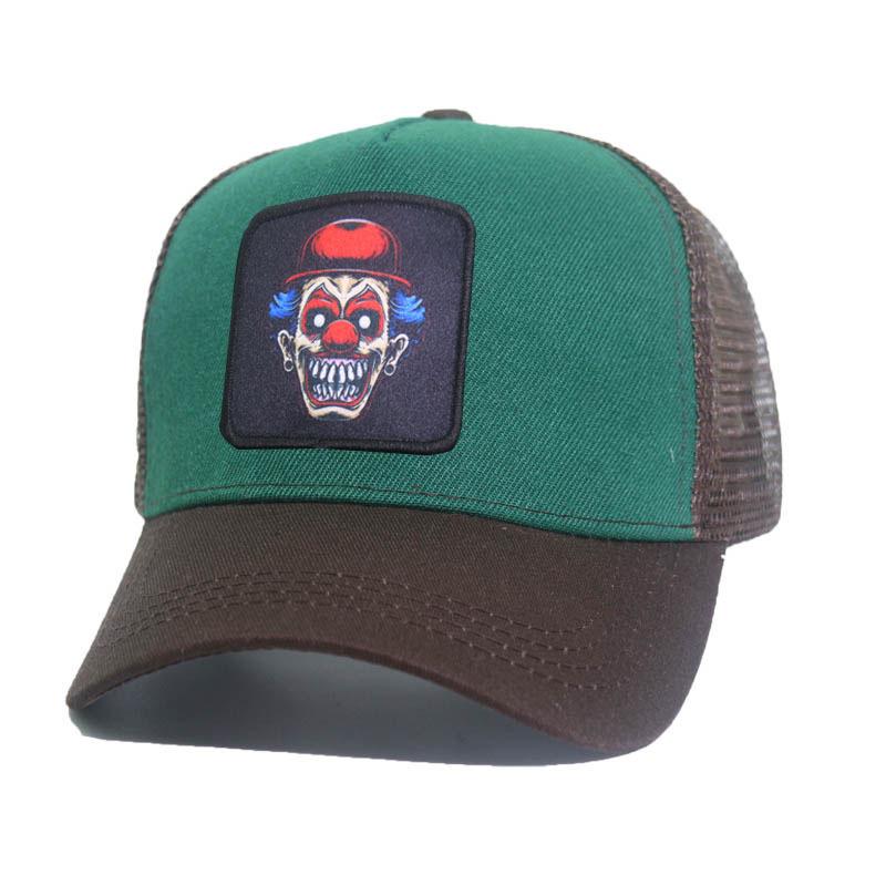 Trendy Fashionableable Clown Embroidery Stitched Baseball Cap For Men And Women, Backless Hip-Hop Hat, Summer Breathable Mesh Sun Gorras Unisex Str