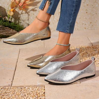 Lady Mary Jane Gentle Fairy Evening Breeze Spring and Summer New Silver Large Size Doudou Small Leather Shoes