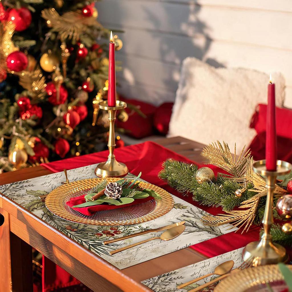 Christmas Placemats Cartoon Party Insulation Dining Table Christmas Atmosphere Placemats