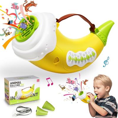 Tierrufer Spielzeug, Jagdspielzeug mit 2 Modi 30 Geräuschen, 5 Lichtstufen, Outdoor-Entdeckungsspiel mit Horn-Stimmverzerrer-Spielzeug für Jungen Mädchen
