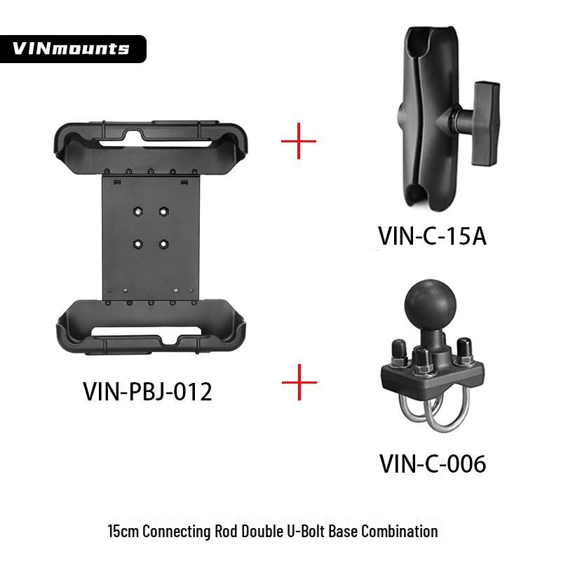 Heavy-Duty Outdoor Tablet Stand with U-bolt Round Tube Mount for 7-14 Inch Tablets