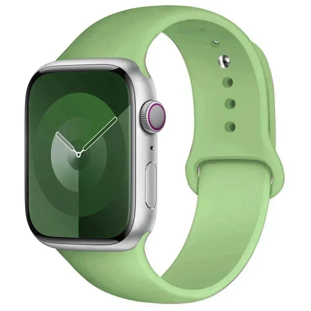 Silicone Band For Apple Watch straps 45mm 44mm 40mm 41mm 42mm-46mm sport bracelet iwatch series 8 7 6 5 4 3 SE 9 10 Ultra 2 49mm