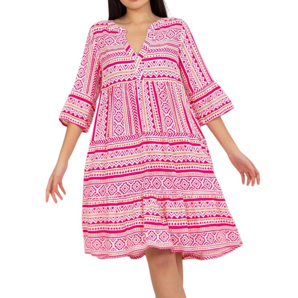 Women's Dresses Loose V-Neck Casual Literary Vintage Half Sleeve Short Dresses