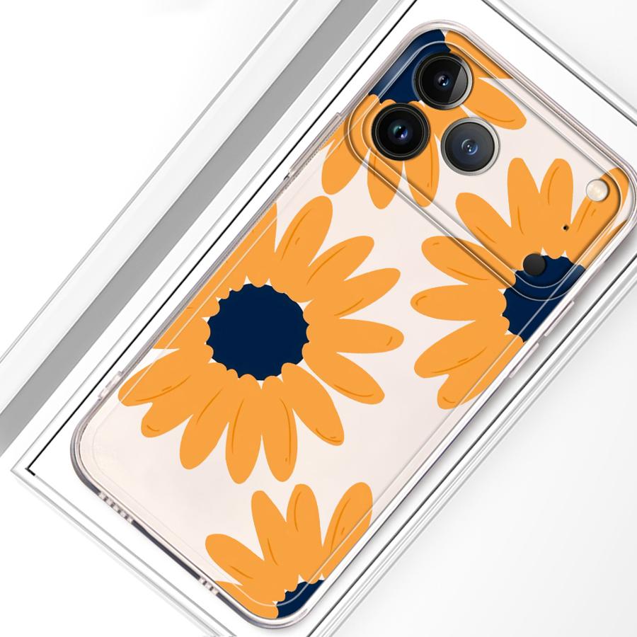 Case for iPhone 17 Pro Max XR 12 Mini 16 Air XS Max 7 8 13 Pro 14 Plus 15 11 Soft Phone Cover Minimalist Sunflower