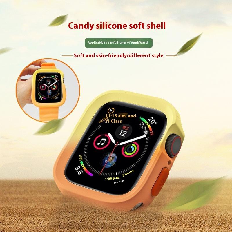 For Apple Watch Series SE3/SE2/SE1/ 6/5/4 44mm/7/8/9 45mm Dual Color TPU Watch Case