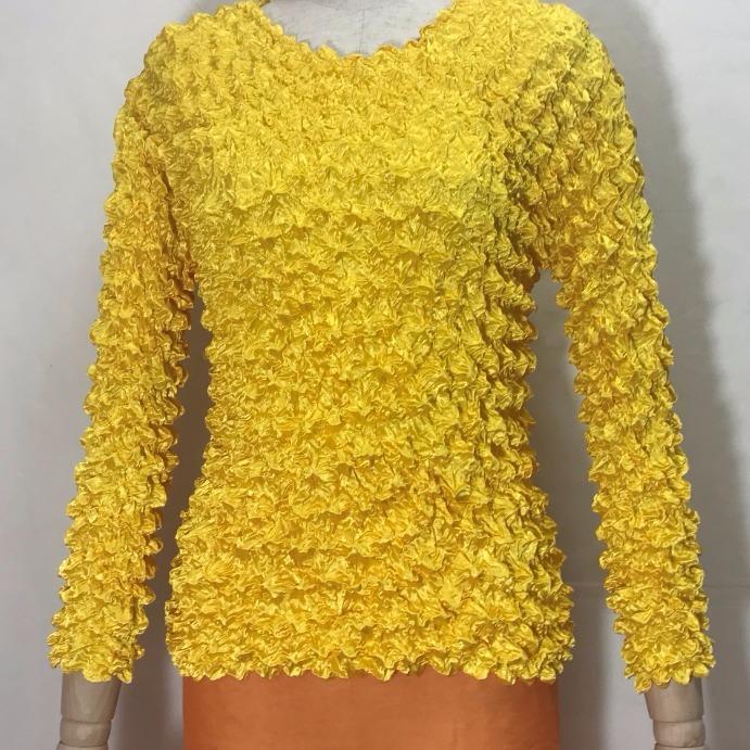 

Плиссированная рубашка с ананасом, модная рубашка с пузырьками, универсальная волшебная рубашка с длинным рукавом, большая женская одежда One size