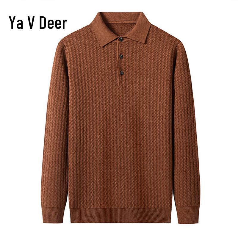 Yalu Men s Casual Turn-Down Collar Knit Sweater 3XL