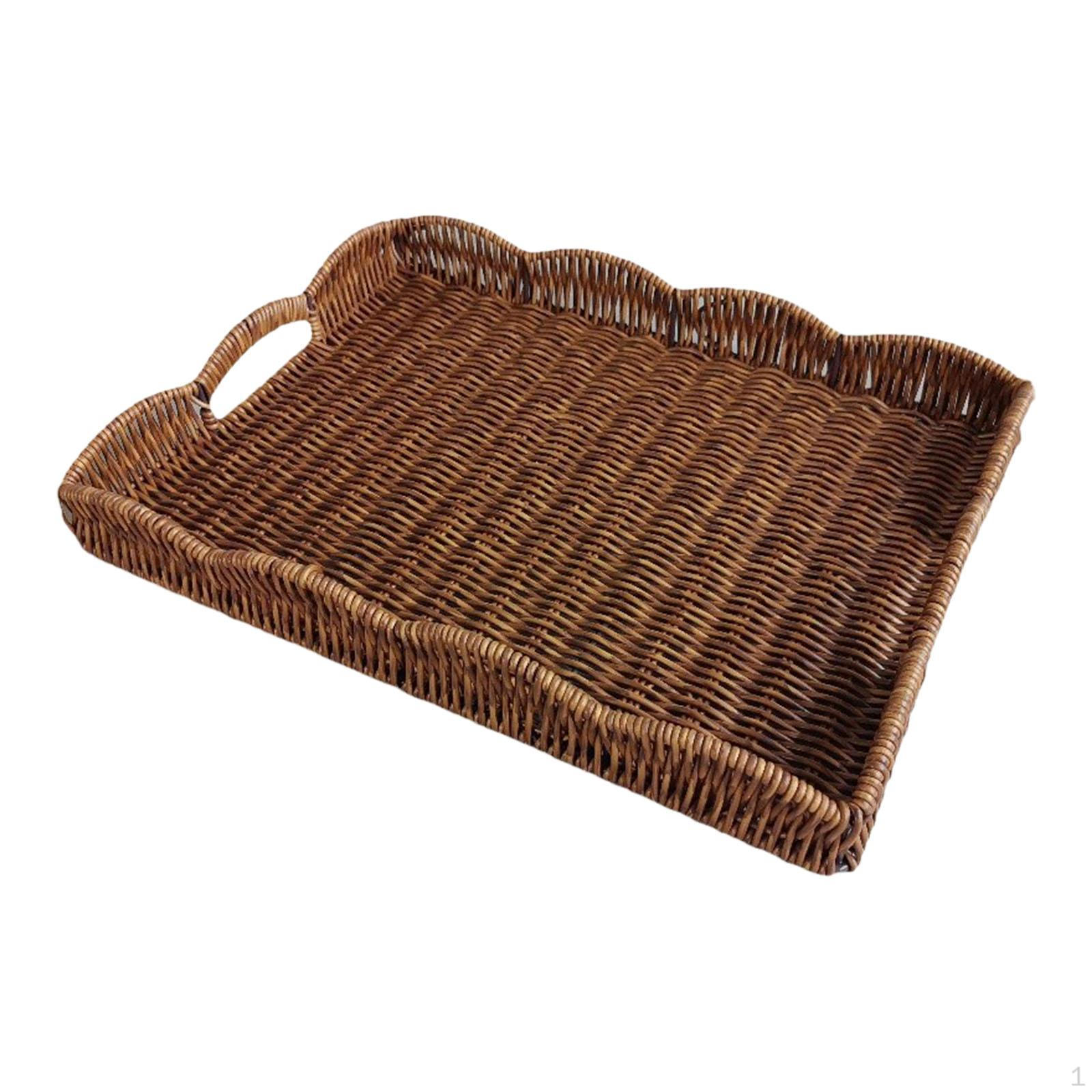 

Woven Kitchen Storage Basket Bread Minimalist Fruit Table Organizer for Coffee