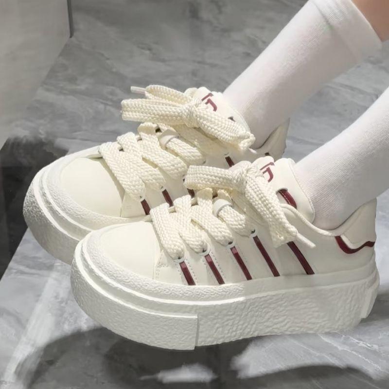 Fashion 2025 New Mixed Colors Women's Vulcanize Shoes Platform Outdoor Hot Sale Lace Up Women Sneakers Versatile Ladies Casual Shoes