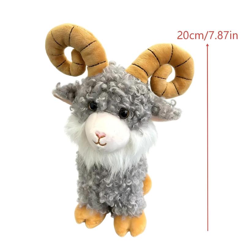 2027 Cute Goat Sheep Plush Keychain Kawaii Curly Lamb Stuffed Toys Bag Pendant Lovely Hanging Decoration New Year Gifts