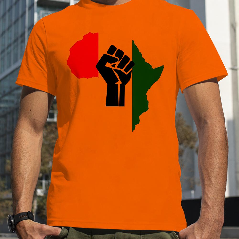 

United in Support for Africa Print T-Shirts Men Summer Breathable Short Sleeves Loose Oversized Tee Unisex XL