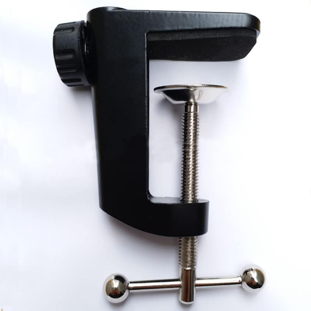 Abaodam 2-Piece Aluminum Alloy Microphone Clamp Holder Base Non-slip Desk Clamp Black