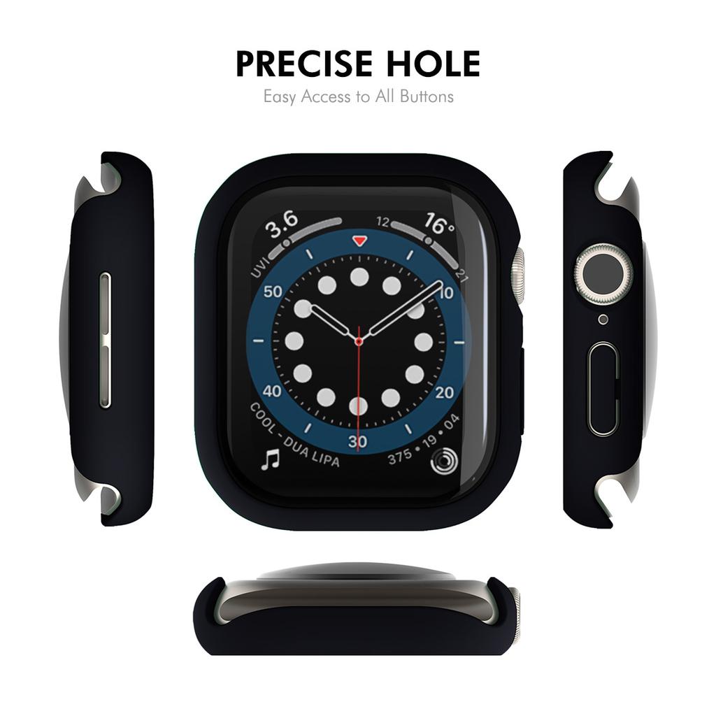 For Apple Watch Series 11/10 42mm Watch Case ENKAY HAT PRINCE Rubberized Hard PC Cover with Tempered Glass