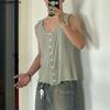INCERUN Summer Men V Neck Sleeveless Ribbed Casual Loose Tank Tops
