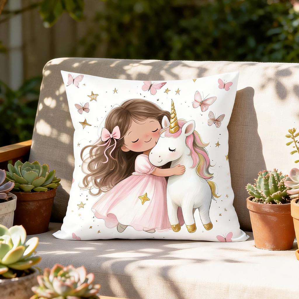 45X45Cm Pillowcase Square Cushion Cover Cute Cat Print Birthday Party Decoration For Home Sofa Bed Bedroom Living Room Decor