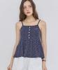 OURHOPE Tiny Floral Button Sleeveless - Navy